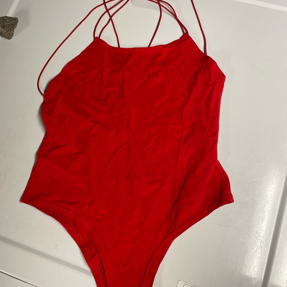 Red Strappy Bodysuit